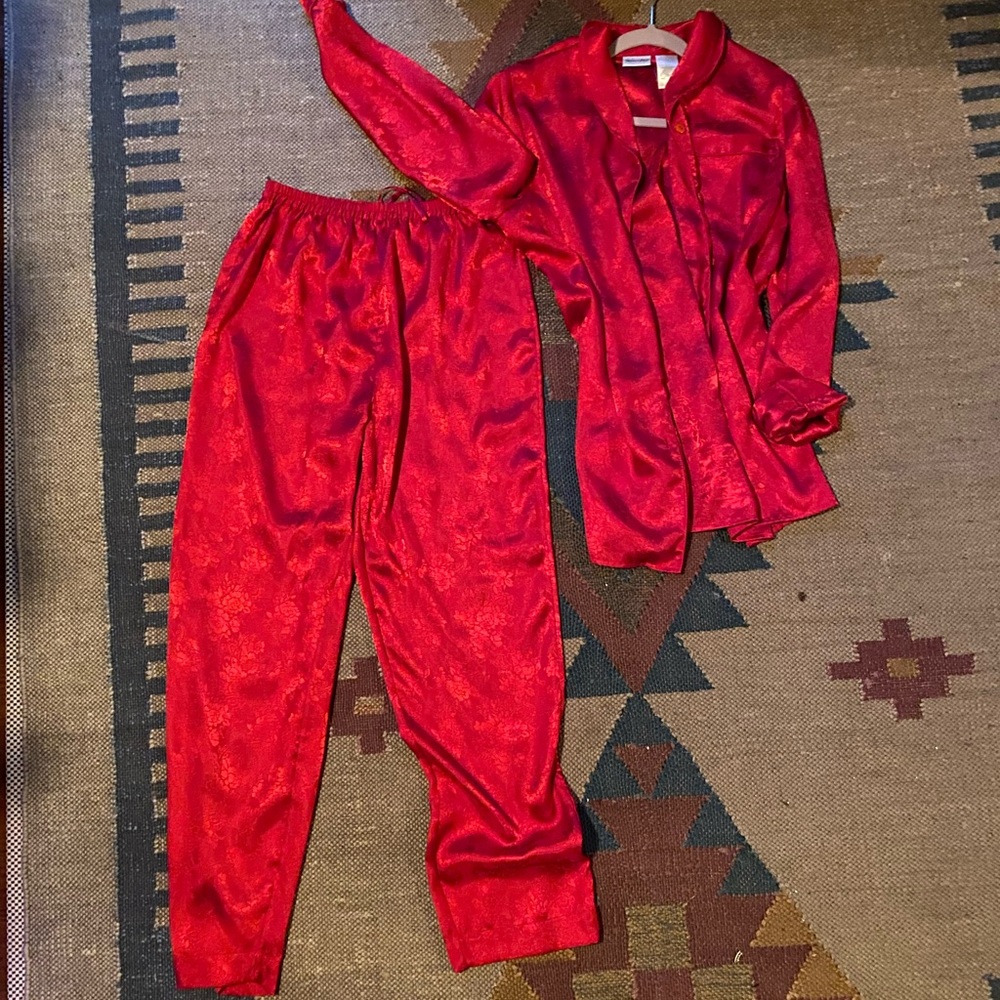 Jacquard Red Pant Set